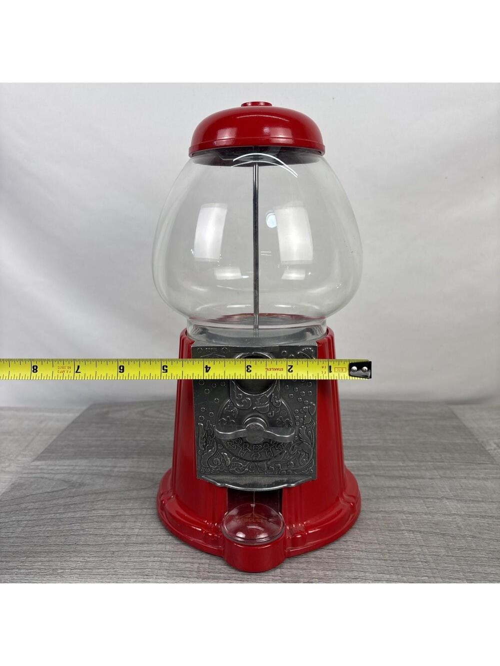Vintage Red Carousel 1985 Gumball Candy Machine Metal Bank Glass Globe - 10.8" - Picture 14 of 14